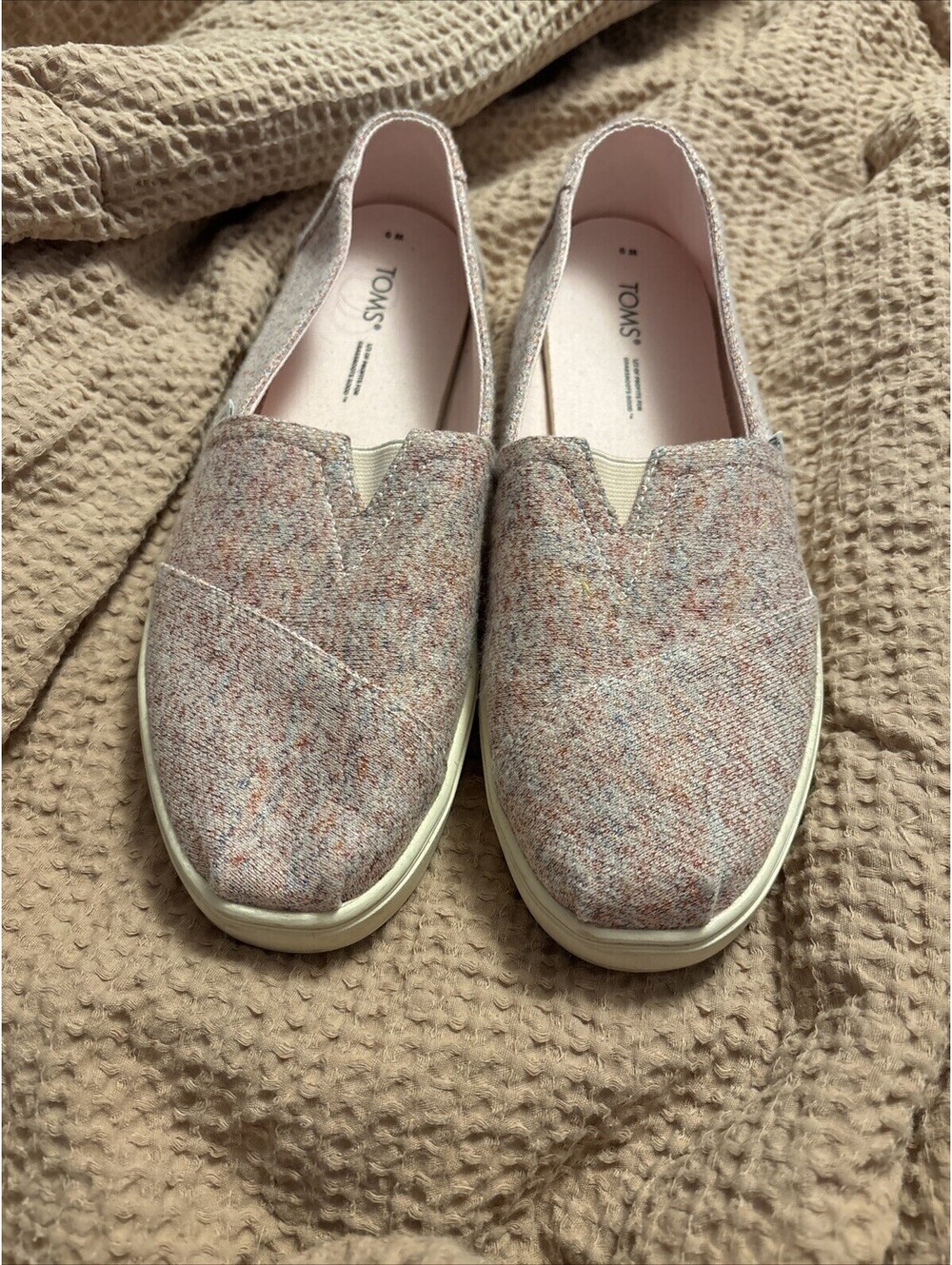 Womens Toms Classic Cupsole flats Pink Glitter Tweed 9 Womens